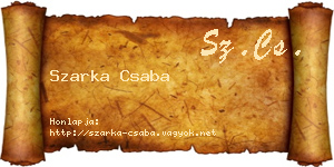 Szarka Csaba névjegykártya
